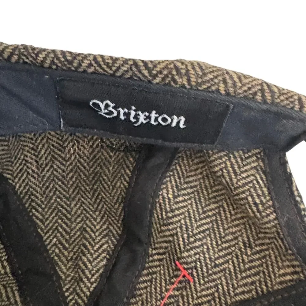 Brixton Wool Blend Herringbone Tweed Faux Suede Baseball Hat Indie Streetwear
